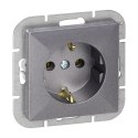 Gniazdo pojedyncze p/t 2P+Z Schuko Pearl, 16A, 250V, PT-17P, antracyt