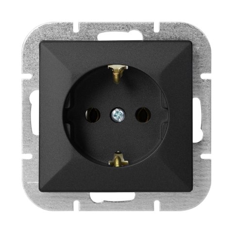 Gniazdo pojedyncze p/t 2P+Z Schuko Pearl, 16A, 250V, PT-17P, czarny