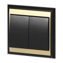 Łącznik p/t świecznikowy Luna, 10A, 250V, WP-2L, czarny/złoty