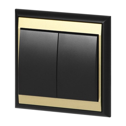 Łącznik p/t świecznikowy Luna, 10A, 250V, WP-2L, czarny/złoty