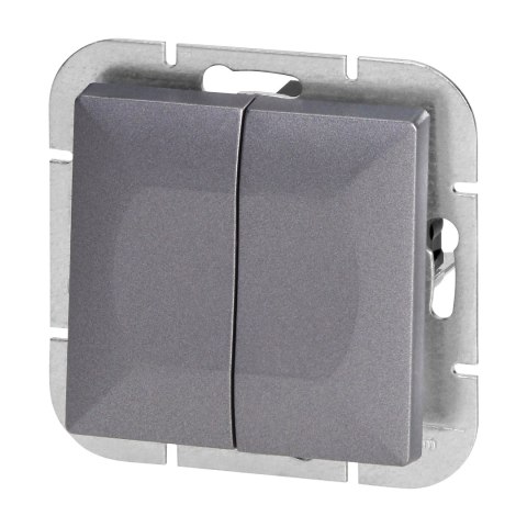 Łącznik p/t świecznikowy Pearl, 10A, 250V, WP-2P, antracyt