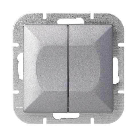 Łącznik p/t świecznikowy Pearl, 10A, 250V, WP-2P, antracyt