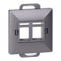 Płytka czołowa + 2xRJ45 Pearl, PC+ARJ45/P2, antracyt