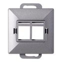 Płytka czołowa + 2xRJ45 Pearl, PC+ARJ45/P2, antracyt