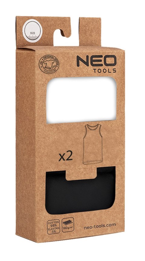 Podkoszulka 2-pack, biała, czarna, rozmiar XXL