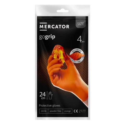 Rękawice nitrylowe mercator gogrip pomarańczowe 4 szt. rozmiar xxl