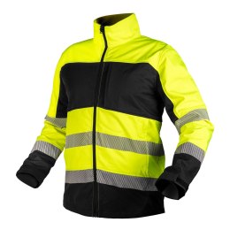 Kurtka robocza ostrzegawcza Softshell, żółto-czarna, rozmiar XXL