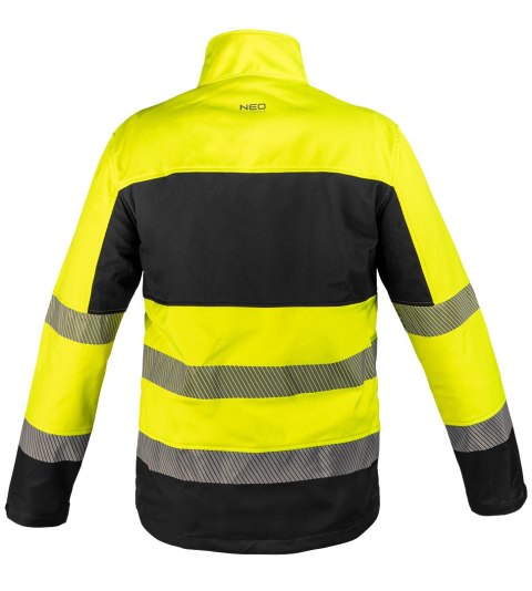 Kurtka robocza ostrzegawcza Softshell, żółto-czarna, rozmiar XXL