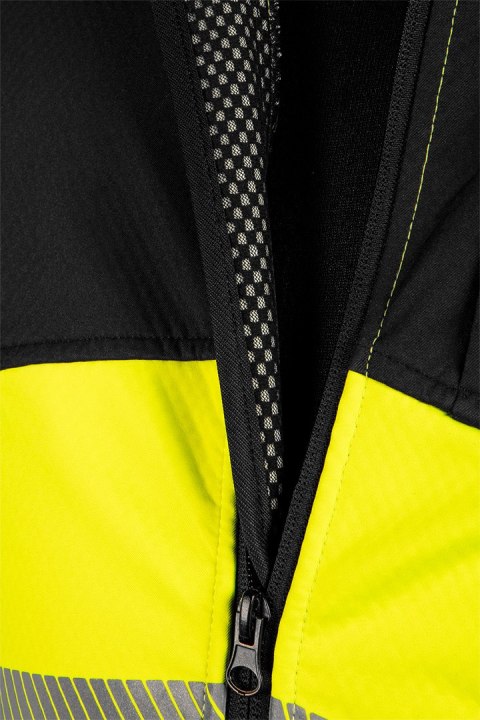 Kurtka robocza ostrzegawcza Softshell, żółto-czarna, rozmiar XXL