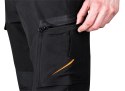 Spodnie robocze Mix&Match, 4 way stretch, czarno-pomarańczowe, rozmiar XXL