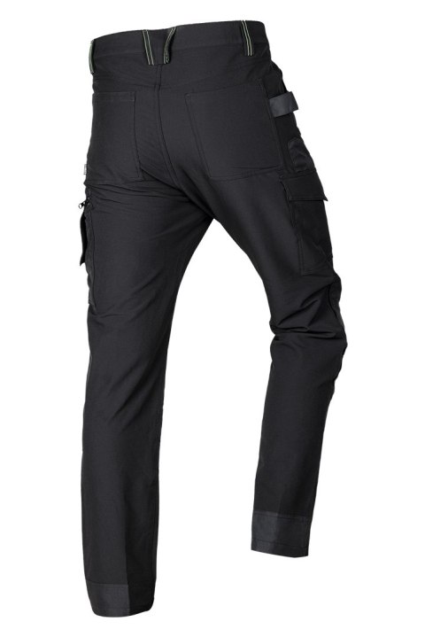 Spodnie robocze Mix&Match, 4 way stretch, czarno-zielone, rozmiar L
