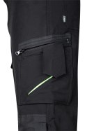 Spodnie robocze Mix&Match, 4 way stretch, czarno-zielone, rozmiar L
