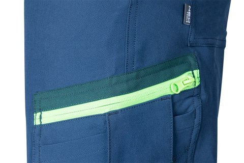 Spodnie robocze Mix&Match, 4 way stretch, granatowo-zielone, rozmiar L
