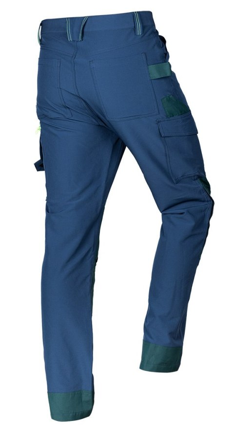 Spodnie robocze Mix&Match, 4 way stretch, granatowo-zielone, rozmiar S