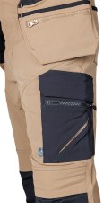 Spodnie robocze Mix&Match, 4 way stretch, z kaburami, Cordura, beżowo-czarne, rozmiar XXL
