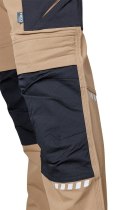 Spodnie robocze Mix&Match, 4 way stretch, z kaburami, Cordura, beżowo-czarne, rozmiar XXL