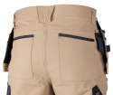 Spodnie robocze Mix&Match, 4 way stretch, z kaburami, Cordura, beżowo-czarne, rozmiar S