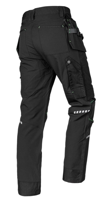 Spodnie robocze Mix&Match, 4 way stretch, z kaburami, Cordura, czarne, rozmiar XXXL