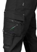 Spodnie robocze Mix&Match, 4 way stretch, z kaburami, Cordura, czarne, rozmiar XXXL