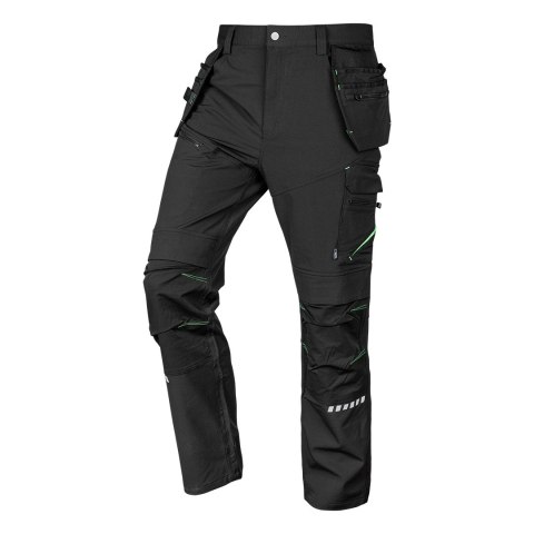 Spodnie robocze Mix&Match, 4 way stretch, z kaburami, Cordura, czarne, rozmiar XS