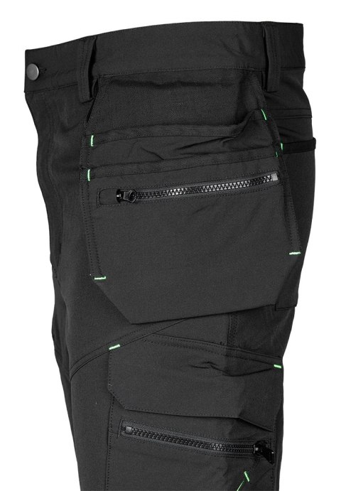 Spodnie robocze Mix&Match, 4 way stretch, z kaburami, Cordura, czarne, rozmiar XS