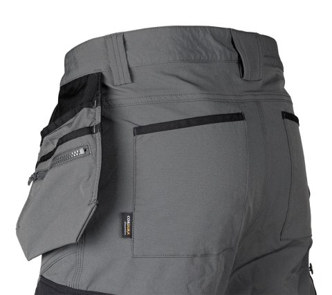 Spodnie robocze Mix&Match, 4 way stretch, z kaburami, Cordura, szaro-czarne, rozmiar L