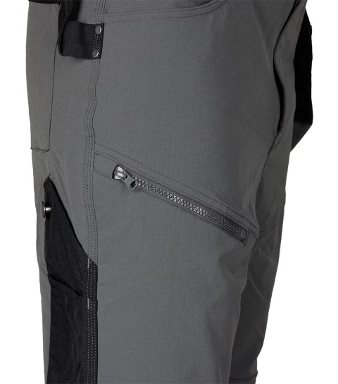 Spodnie robocze Mix&Match, 4 way stretch, z kaburami, Cordura, szaro-czarne, rozmiar L