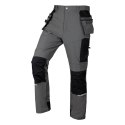 Spodnie robocze Mix&Match, 4 way stretch, z kaburami, Cordura, szaro-czarne, rozmiar XXL