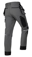 Spodnie robocze Mix&Match, 4 way stretch, z kaburami, Cordura, szaro-czarne, rozmiar XXL