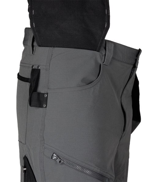 Spodnie robocze Mix&Match, 4 way stretch, z kaburami, Cordura, szaro-czarne, rozmiar XXXL