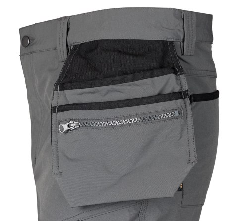 Spodnie robocze Mix&Match, 4 way stretch, z kaburami, Cordura, szaro-czarne, rozmiar S