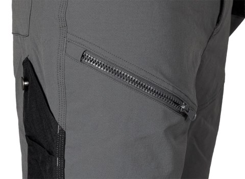 Spodnie robocze Mix&Match, 4 way stretch, z kaburami, Cordura, szaro-czarne, rozmiar S