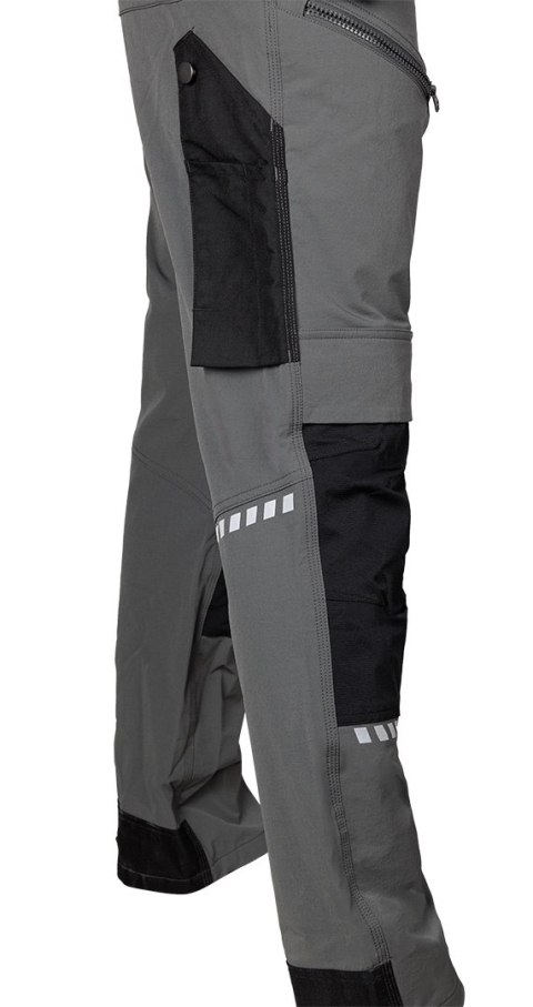 Spodnie robocze Mix&Match, 4 way stretch, z kaburami, Cordura, szaro-czarne, rozmiar S
