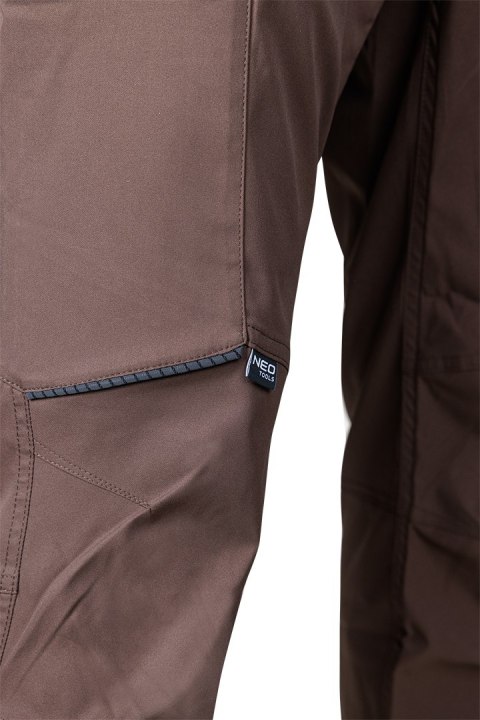 Spodnie robocze Mix&Match, stretch, brązowe, rozmiar XS