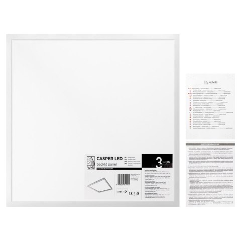 CASPER LED 40W panel typu backlit, 4000lm, IP20, 4000K