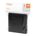 Łącznik krzyżowy p/t Malta, 10A, 250V, WP-8M, czarny mat