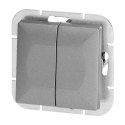 Łącznik p/t świecznikowy Pearl, 10A, 250V, WP-2P, srebrny