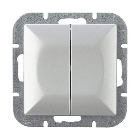Łącznik p/t świecznikowy Pearl, 10A, 250V, WP-2P, srebrny