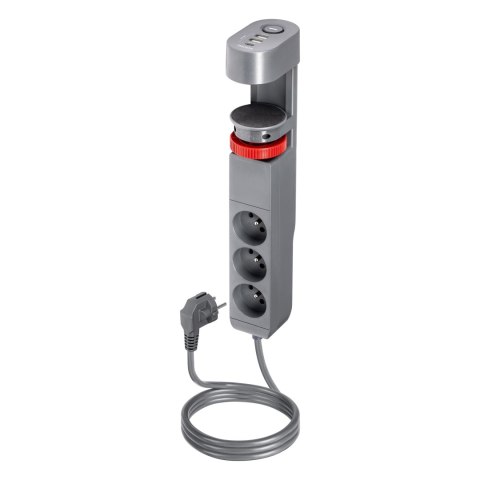 Przedłużacz biurkowy 3-krotny 2P+Z, 1,5M H05VV-F 3x1,5mm?, 2xUSB+1 typu C
