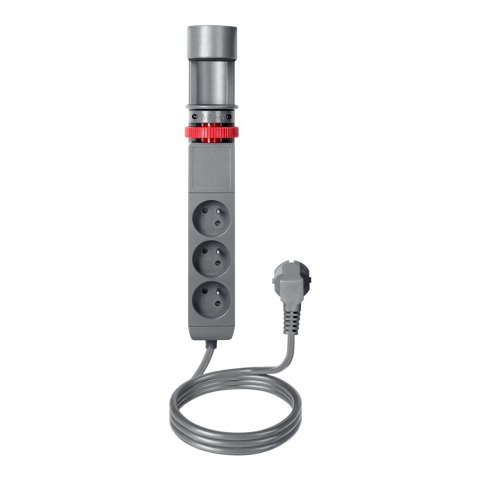 Przedłużacz biurkowy 3-krotny 2P+Z, 1,5M H05VV-F 3x1,5mm?, 2xUSB+1 typu C