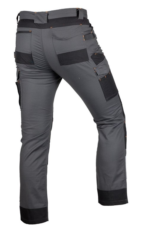 Spodnie robocze Mix&Match, Canvas, wzmocnienia z Cordury, szaro-czarne, rozmiar L