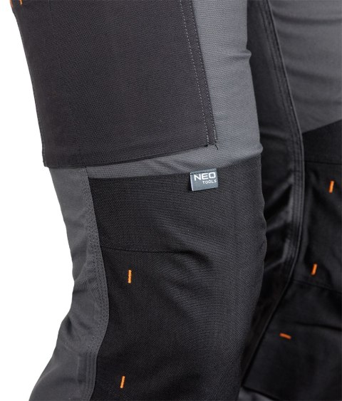 Spodnie robocze Mix&Match, Canvas, wzmocnienia z Cordury, szaro-czarne, rozmiar XXXL