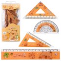Zestaw Przybory Geometryczne Kapibara Linijka Kątomierz Ekierki 4el