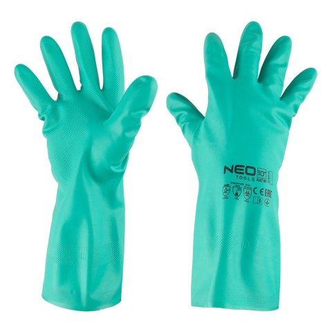 Rękawice chemioodporne, nitrylowe, rozmiar 10