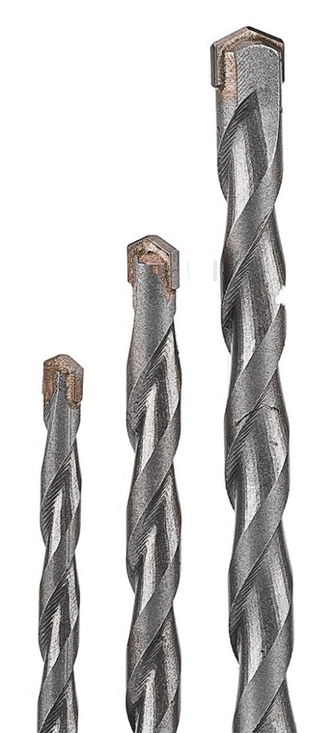 Zestaw wierteł do betonu hartowane: 4, 5, 6, 8, 10 mm, 5 szt.