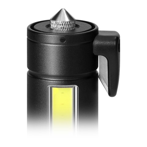 Latarka LED, 270/105lm, 1200mAh, przecinak do pasów, młotek bezpieczeństwa