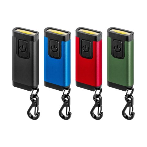 Mini latarka/brelok LED COB, 150lm, 180mAh, 5500K, kolor mix
