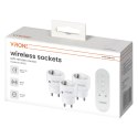 Zestaw bezprzewodowych gniazd MINI Schuko, sterowanych pilotem 3+1, 2300W