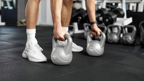 Kettlebell bitumiczny 24 kg szary REBEL ACTIVE