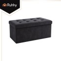 Pufa welurowa szara 76x38x38cm Ruhhy 26130